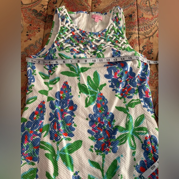 Lilly Pulitzer Ricci Lattice Shift Dress Freshly Cut Bluebonnets Size 10 - EUC! - Picture 6 of 8